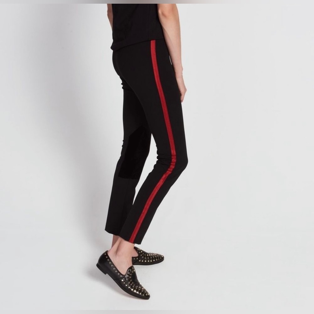 SANDRO Paris Black tuxedo pants with a red stripe, size 36 (S)